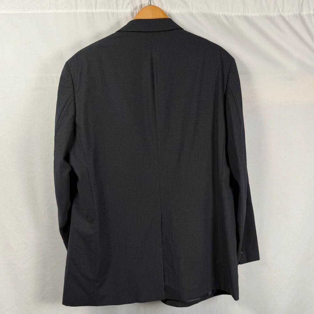 Brooks Brothers Fitzgerald BrooksCool Pinstripe Suit Jacket Charcoal Grey 46R